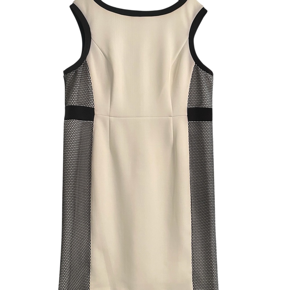 Calvin Klein Cream and Black Midi Dress